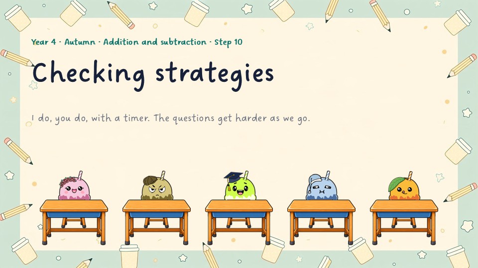 Title slide of the Year 4 Checking strategies PowerPoint