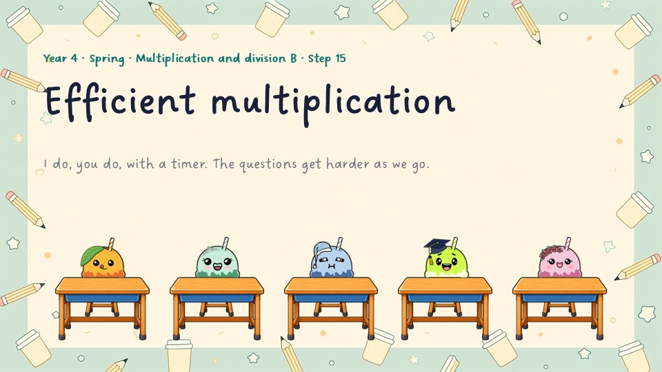 Title slide of the Year 4 Efficient multiplication PowerPoint